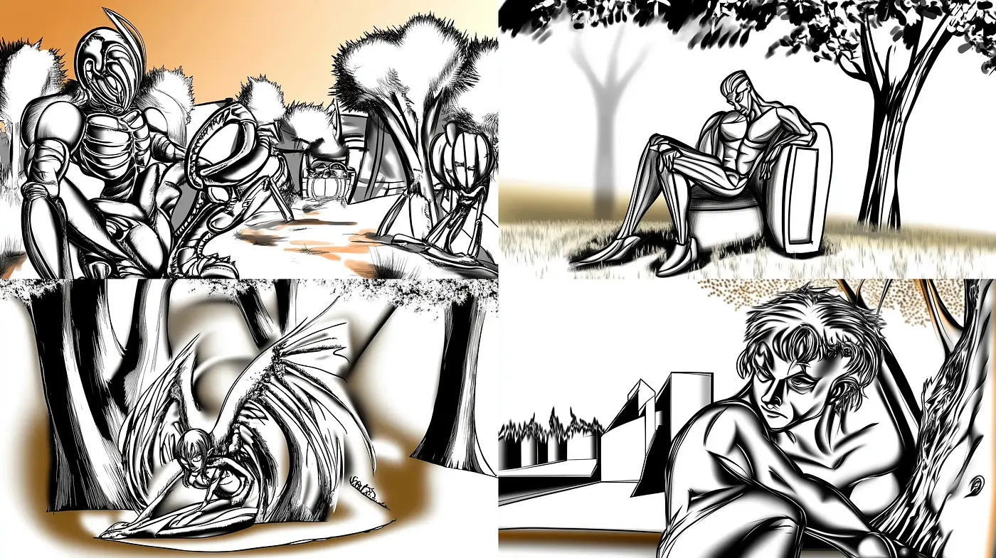 Monochromatic Contours and Graphite Sketch Artistry - Midjourney sref style