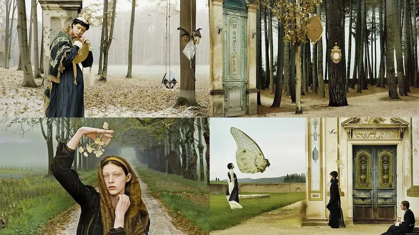 Surrealistic Elegance with a Touch of Nature's Enigma - Midjourney sref style