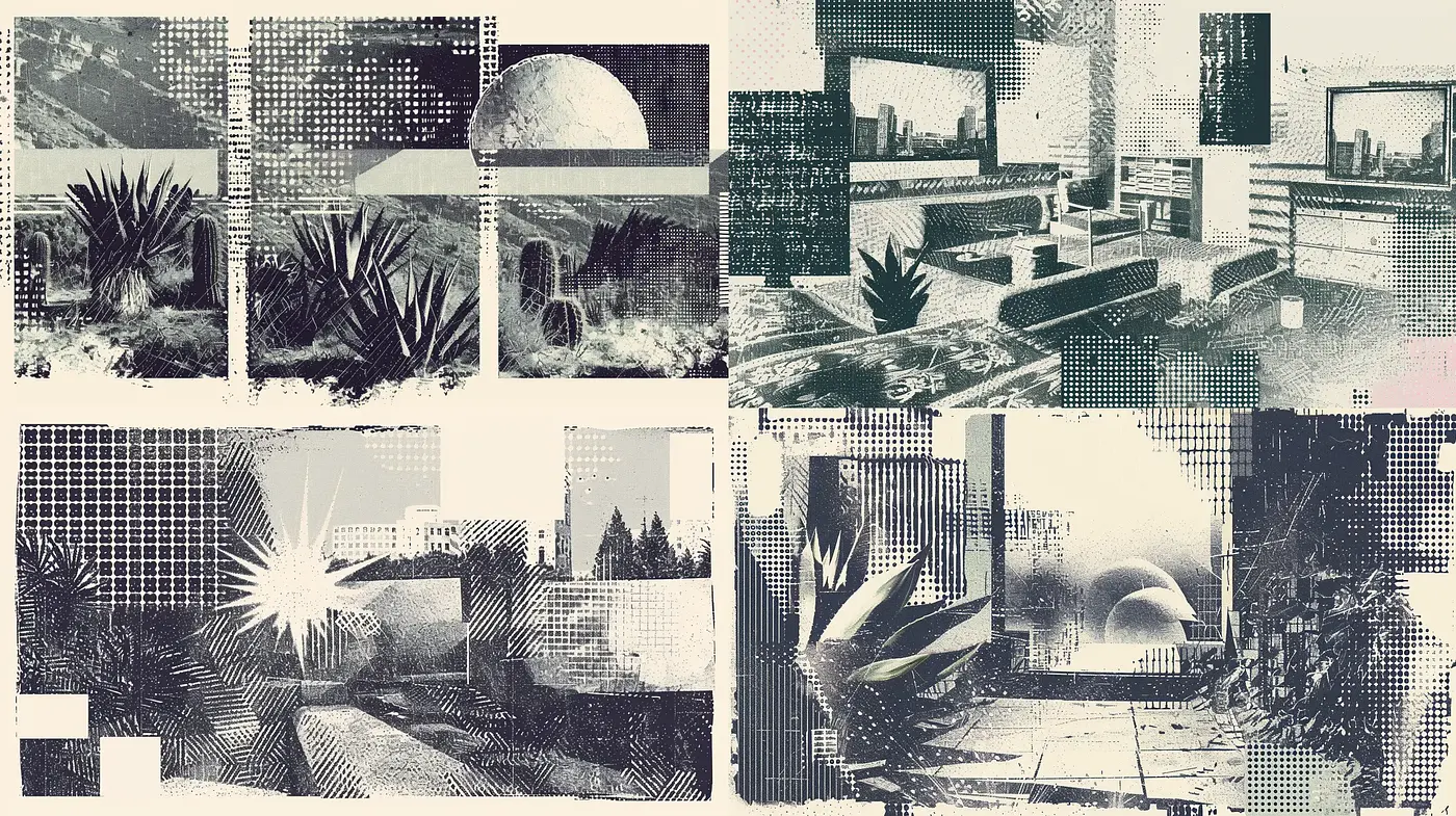 Halftone Nostalgia: A Retro-Futuristic Style Exploration - Midjourney sref style