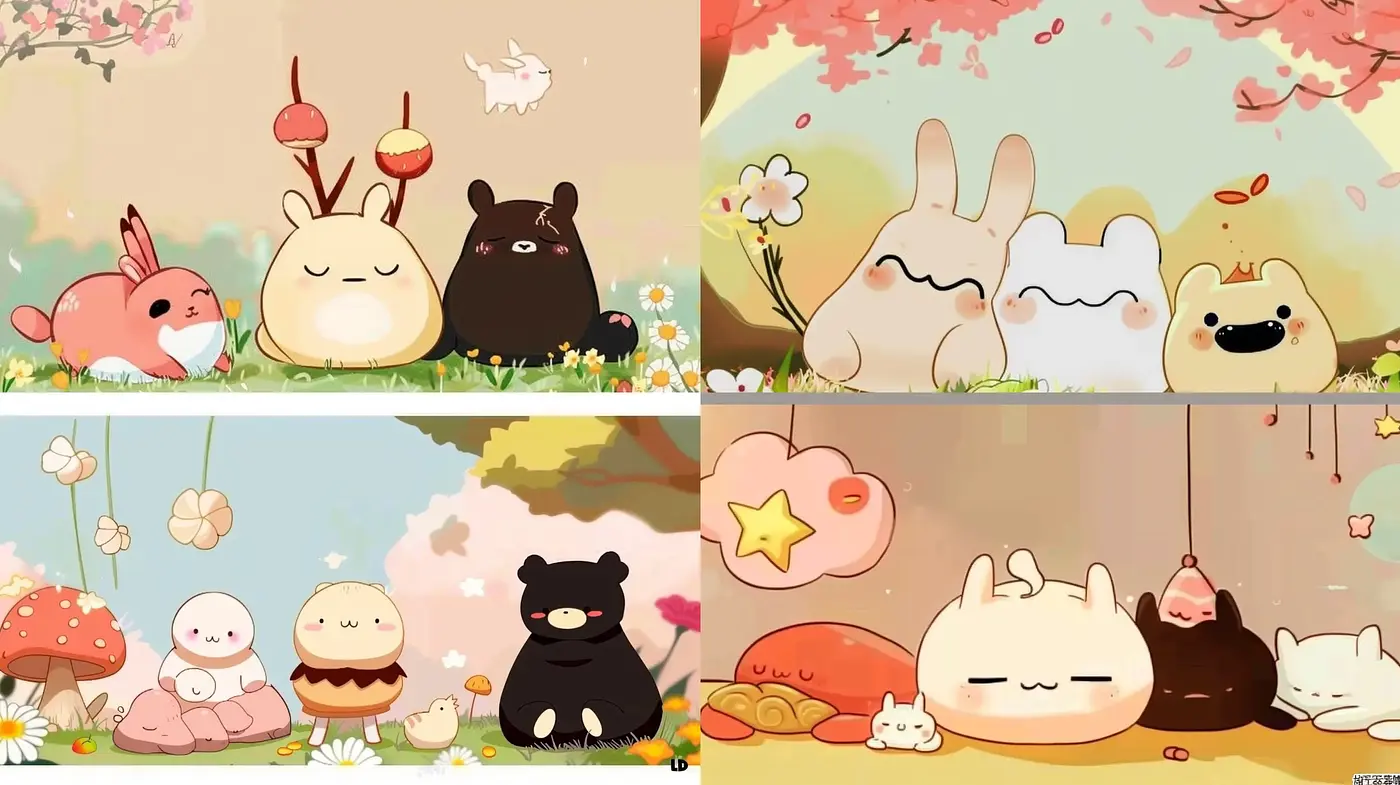 Pastel Dreamscape with Whimsical Creatures and a Soft, Storybook Quality - Midjourney sref style