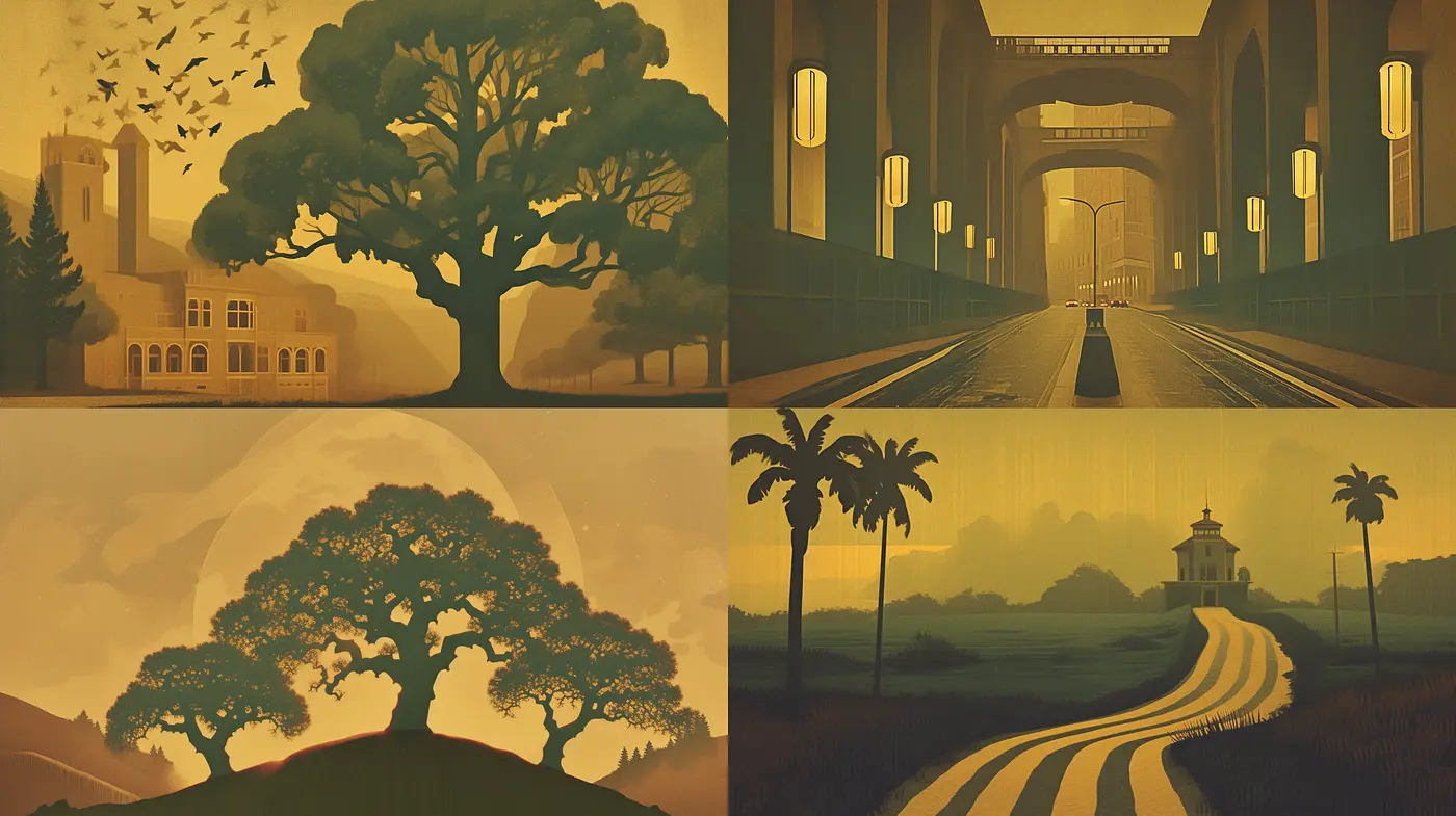 Sepia Toned Serenity: A Consistent Vintage Aesthetic through Four Scenes - Midjourney sref style
