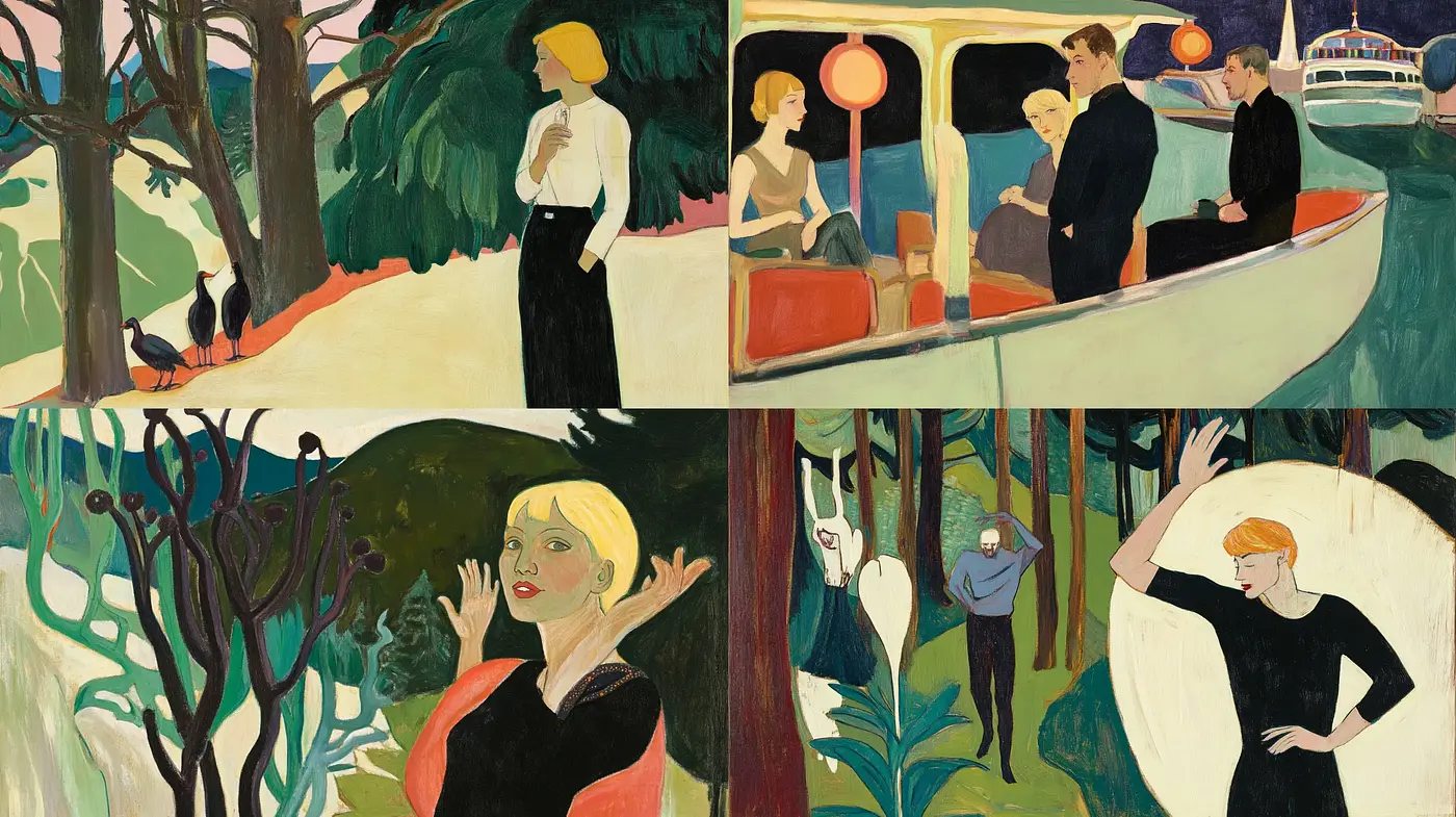 Modern Nostalgic Narratives in a Post-Impressionist Palette - Midjourney sref style