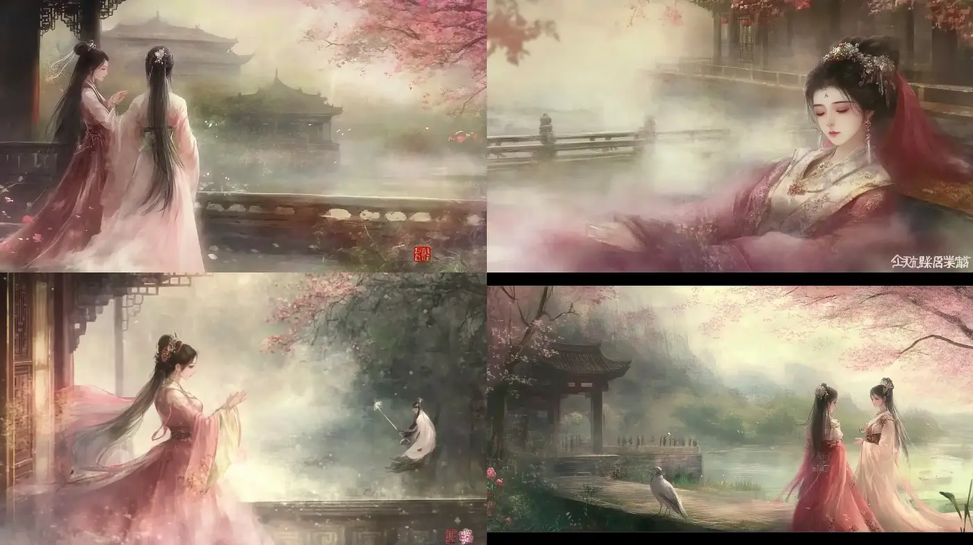 Ethereal Elegance in East Asian Inspired Dreamscapes - Midjourney sref style