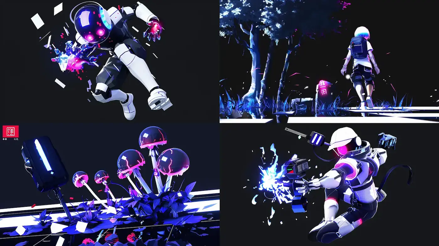 Futuristic and vibrant sci-fi aesthetic with strong neon accents - Midjourney sref style