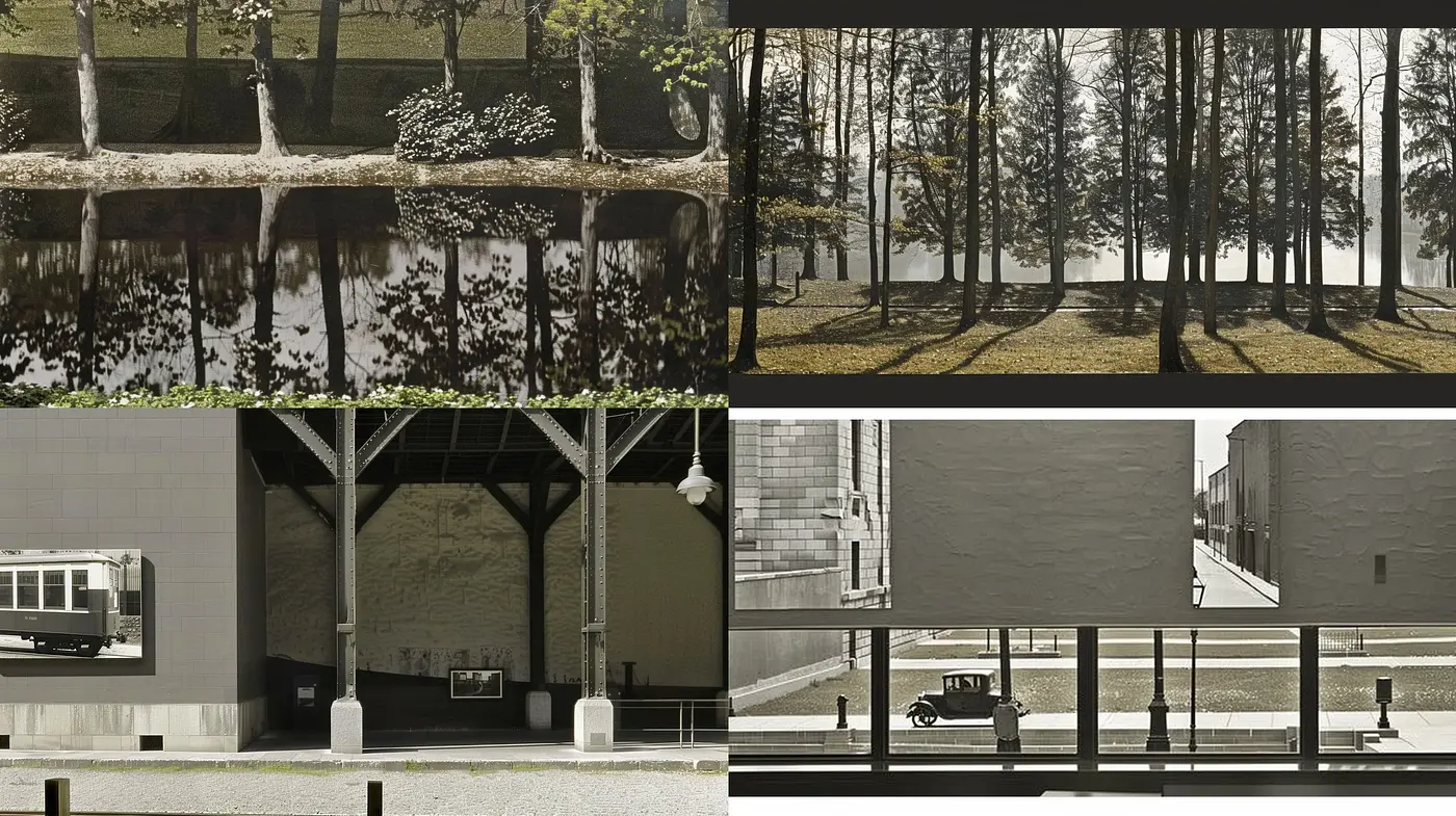 Sepia-Toned Shadows: A Homage to Timeless Serenity and Architectural Forms - Midjourney sref style