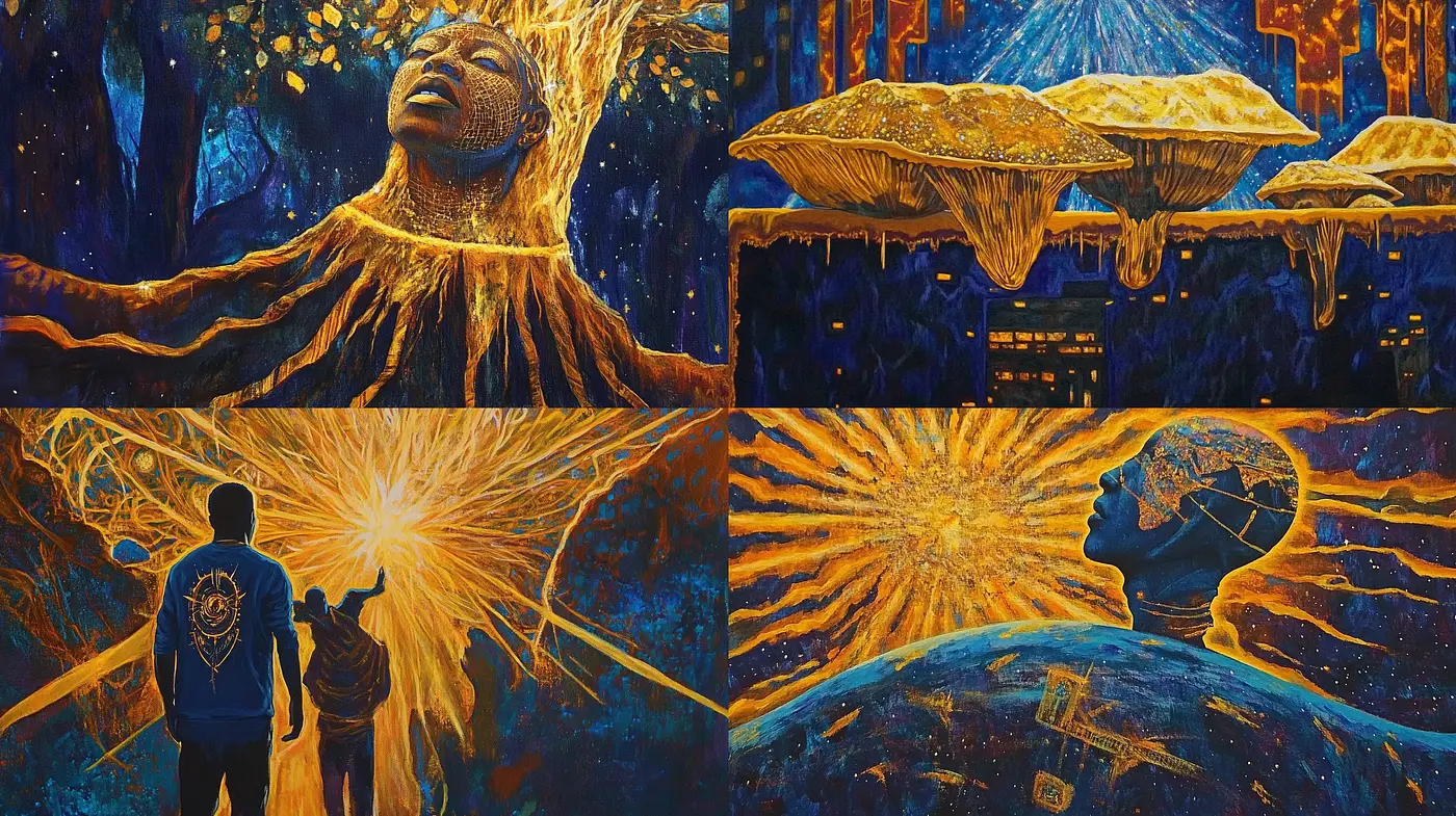Cosmic Dreamscapes in Luminous Starburst - Midjourney sref style