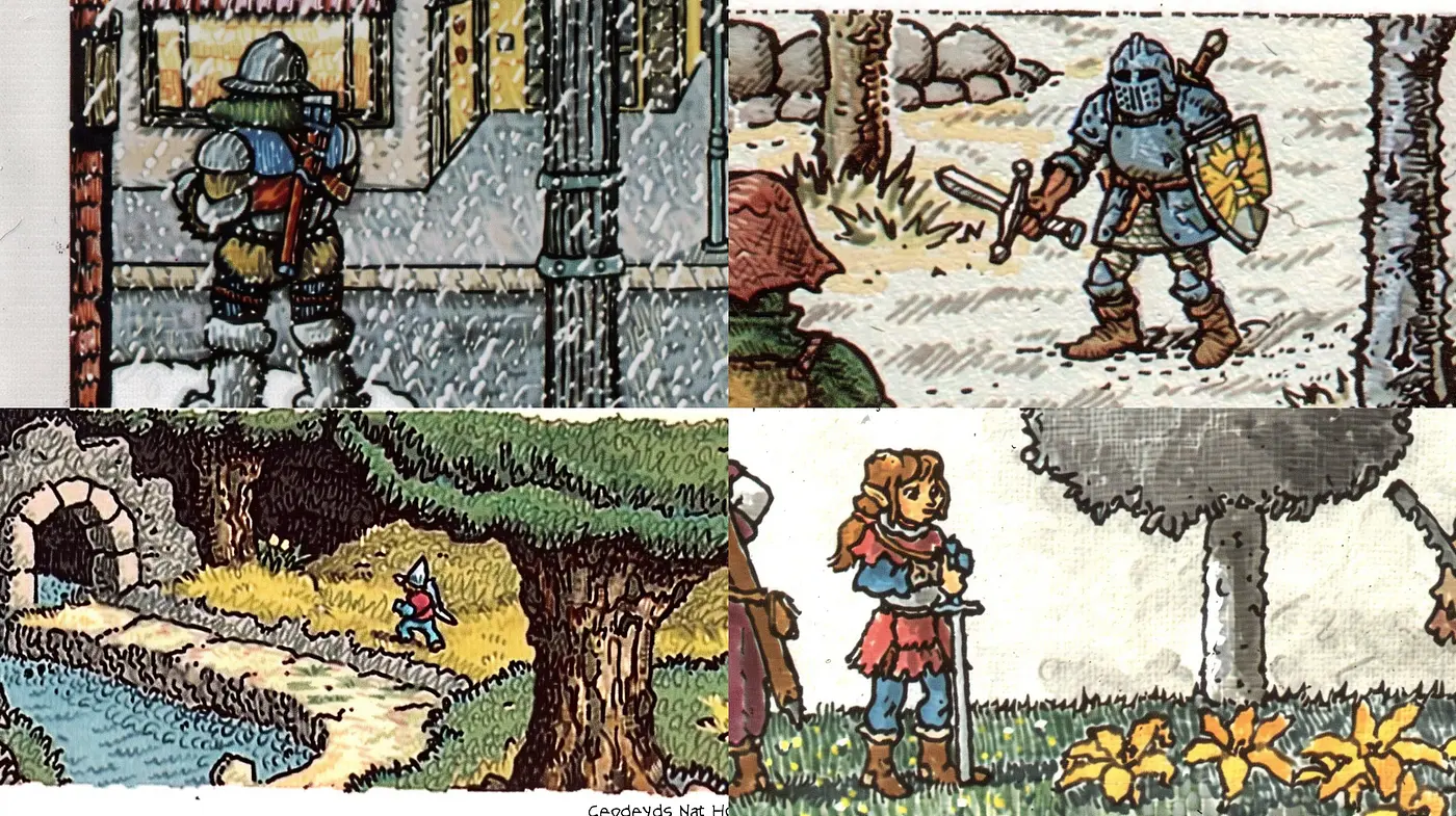 Medieval Fantasy Tapestry: An Homage to Classic RPGs and Time-Honored Illustration Techniques - Midjourney sref style