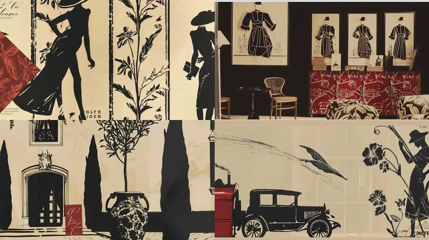 Elegant Art Deco Essence with Monochromatic Vintage Flair - Midjourney sref style