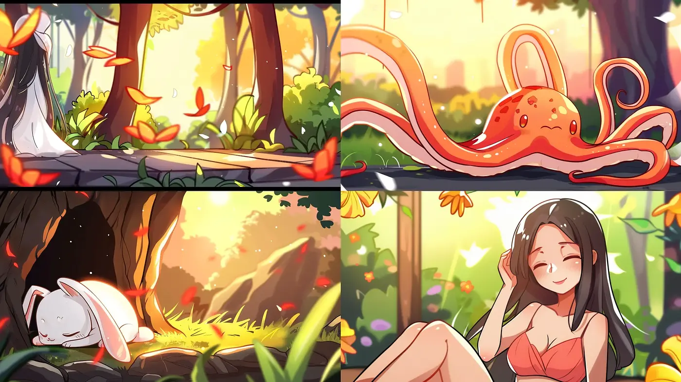 Enchanting Radiance in Idyllic Fantasy Illustrations - Midjourney sref style