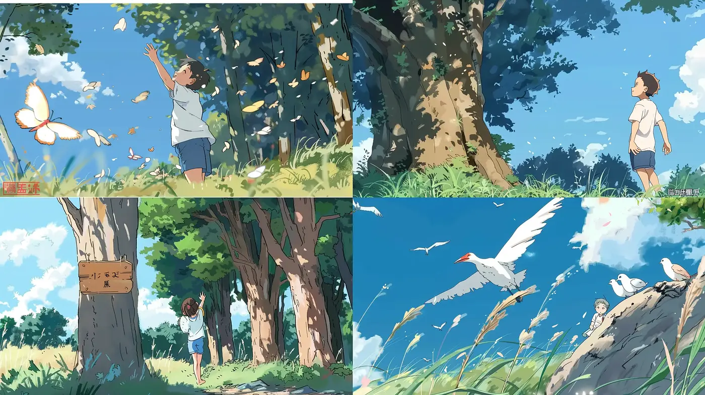 Idyllic Pastoral Scenes in Anime-Inspired Brushwork - Midjourney sref style