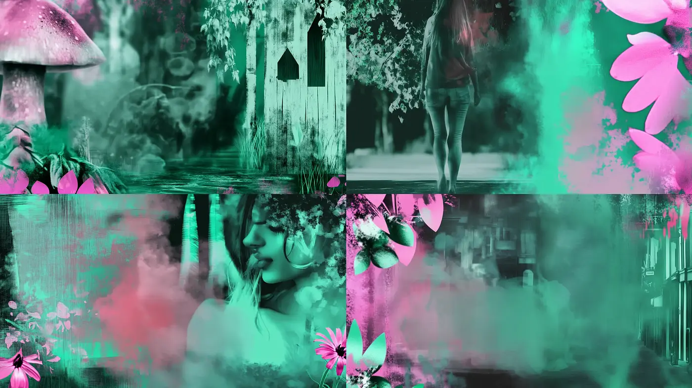 Ethereal Turquoise Dreamscapes with Surrealist Overtones - Midjourney sref style