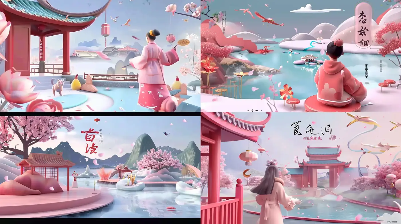 Serene Eastern Serenity: A Pastel Vision of Asian Landscape - Midjourney sref style