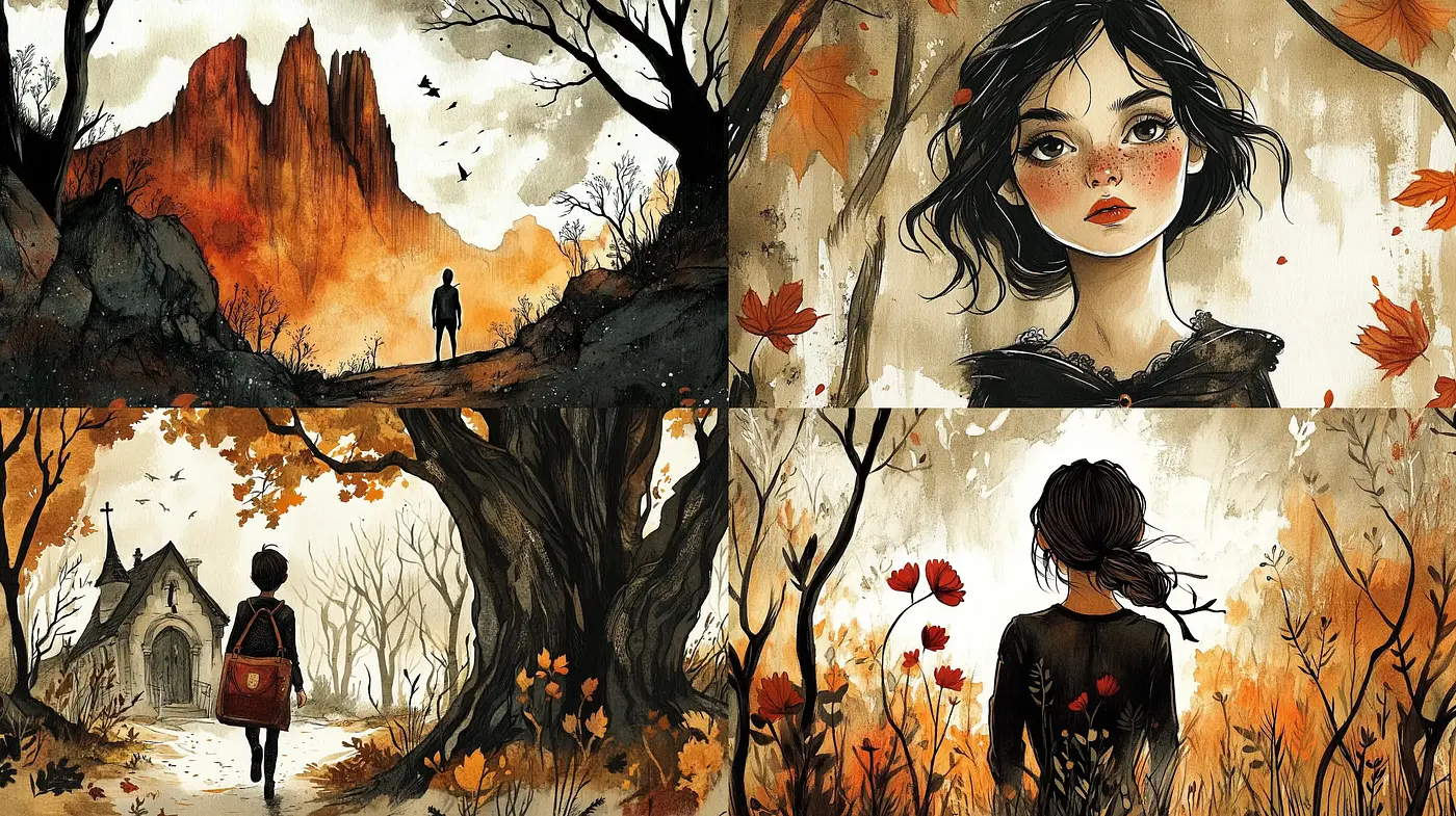 Autumnal Enchantment: Ethereal Artistic Fusion with a Storybook Essence - Midjourney sref style