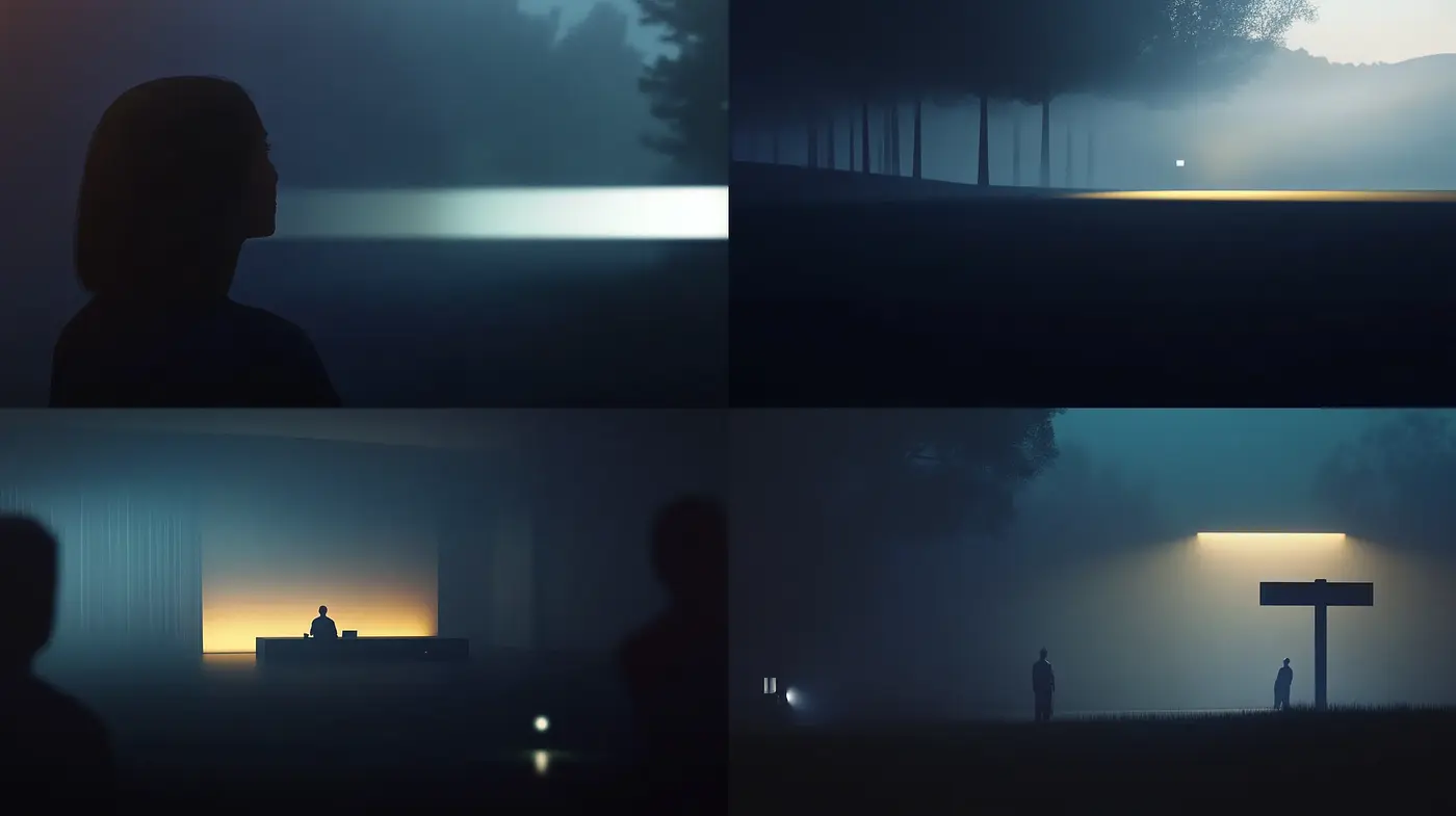 Ethereal Twilight Hues and Silhouetted Vistas - Midjourney sref style