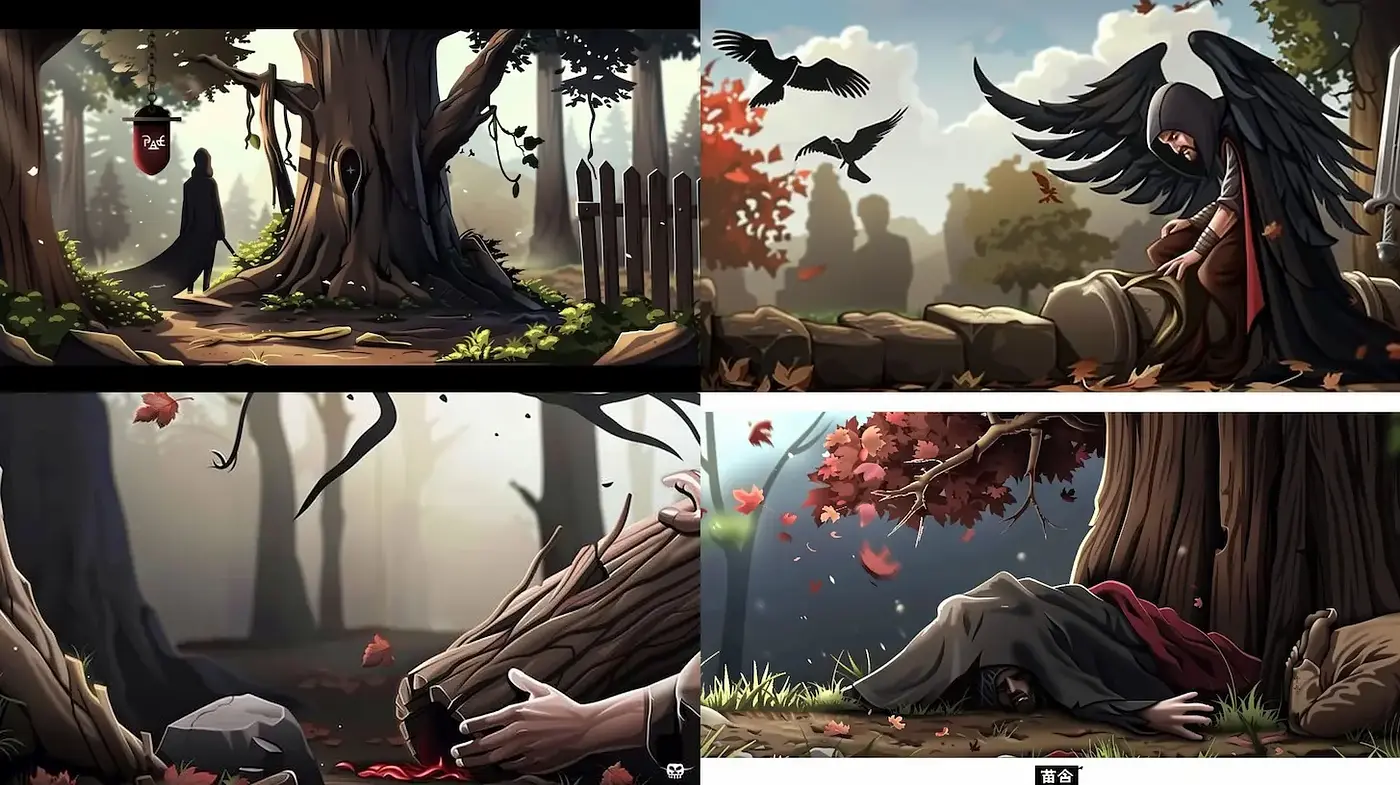 Darkly Whimsical Forest Scenes with a Touch of Mystery - Midjourney sref style