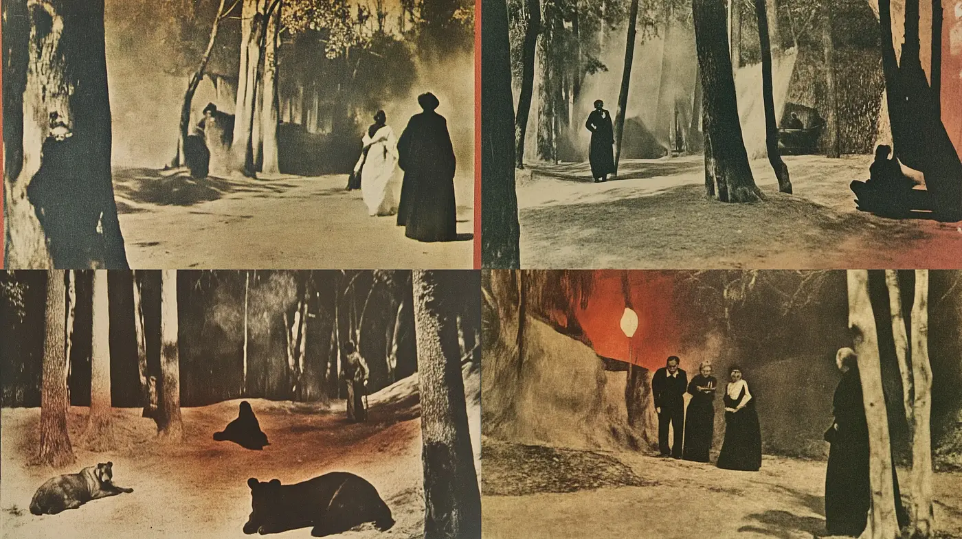 Ethereal Sepia Dreamscapes of Surreal Narratives - Midjourney sref style
