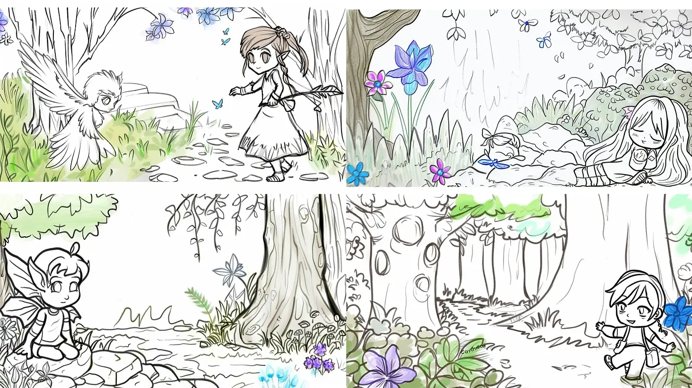 Enchanted Forest Whimsy: A Consistent Exploration of Fantasy Illustration - Midjourney sref style