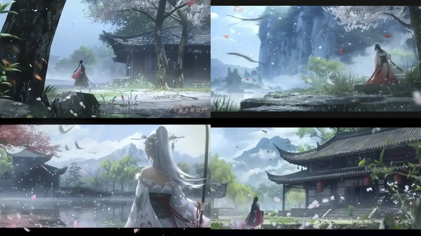 Ethereal Serenity in Asian-Inspired Mythical Landscapes - Midjourney sref style