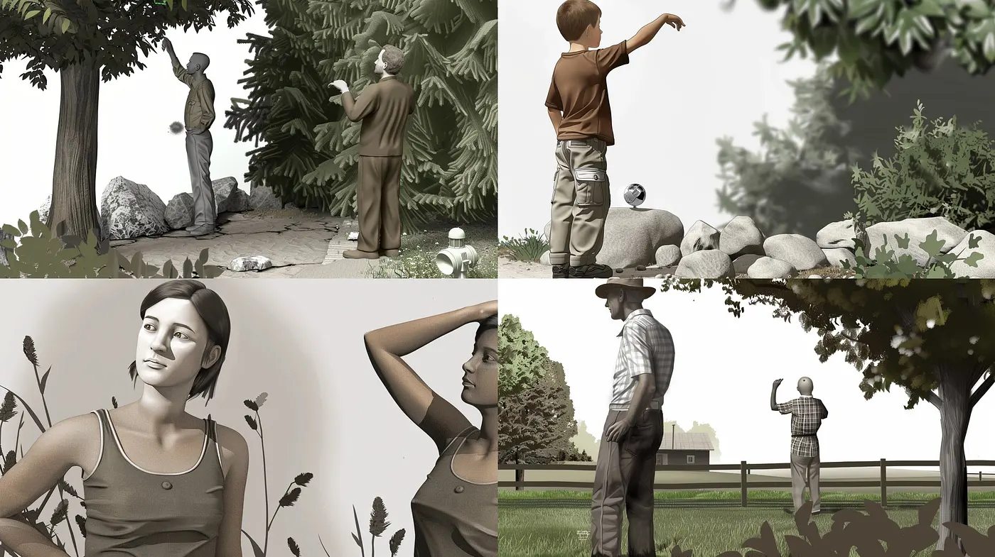 Monochromatic Sepia-Toned Digital Illustrations with Realistic Textures and Soft Lighting - Midjourney sref style