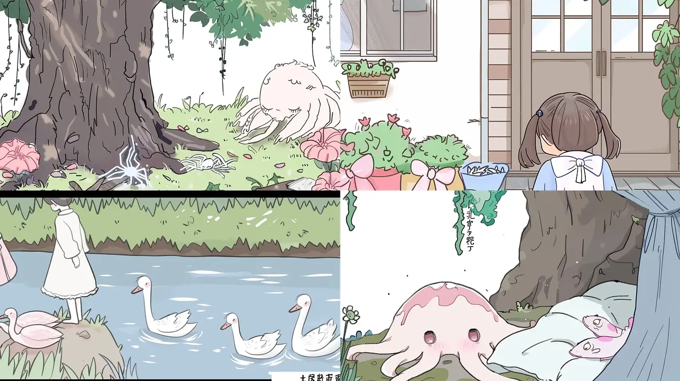 Soft Pastel Serenity in Whimsical Nature-Inspired Illustrations - Midjourney sref style