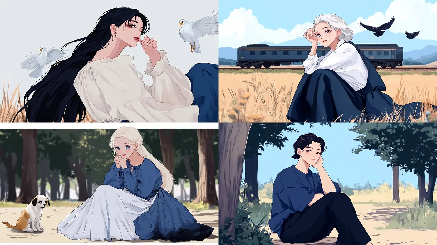 Tranquil Countryside Reflections in Serene Anime Style - Midjourney sref style