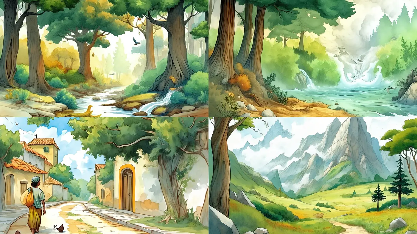 Timeless Serenity: A Harmonious Fusion of Pastel Hues and Tranquil Landscapes - Midjourney sref style