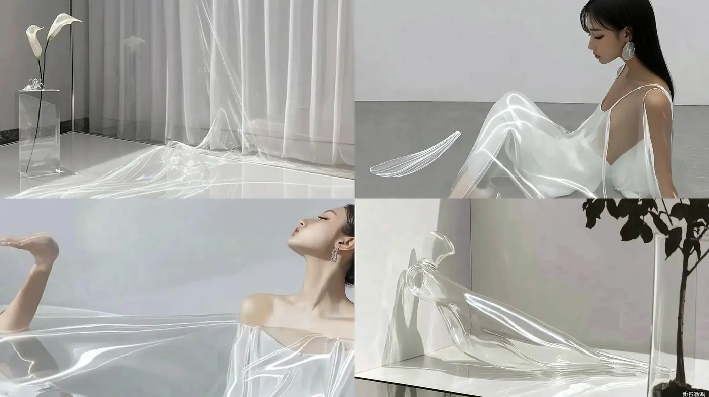 Ethereal Monochrome Serenity: A Study in Textural Whitespace and Minimalist Aesthetics - Midjourney sref style