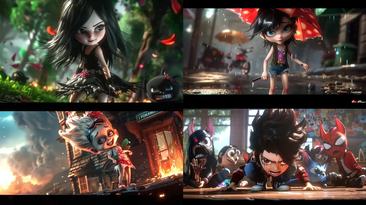 Energetic Stylized Fantasy with Vibrant Animation Flair - Midjourney sref style