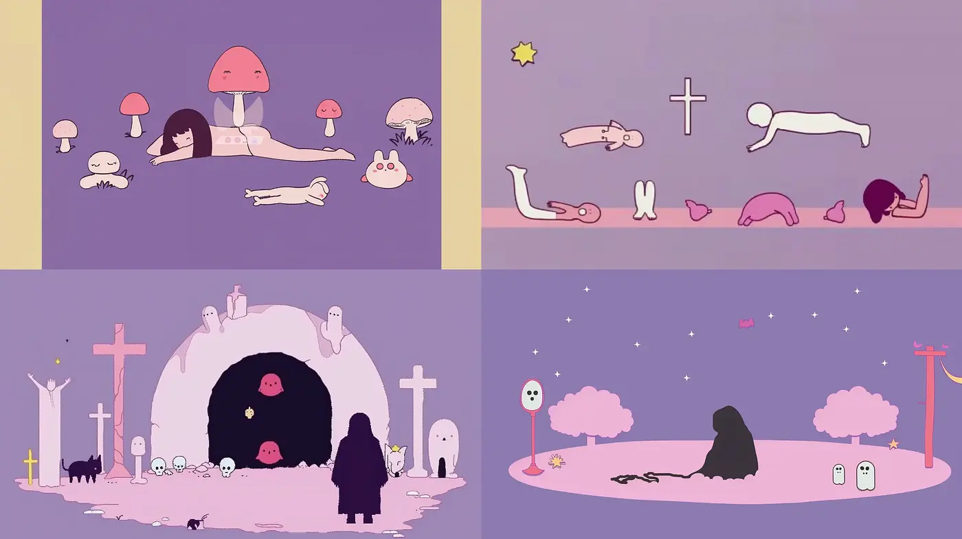 Surreal Pastel Dreamscape with Whimsical Undertones - Midjourney sref style