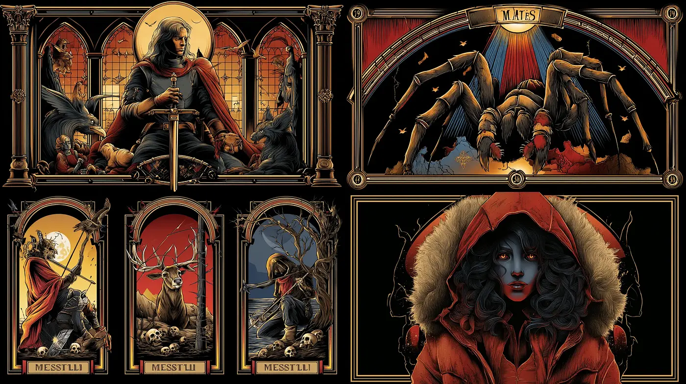 Dark Fantasy with Intricate Details and Rich Textures - Midjourney sref style