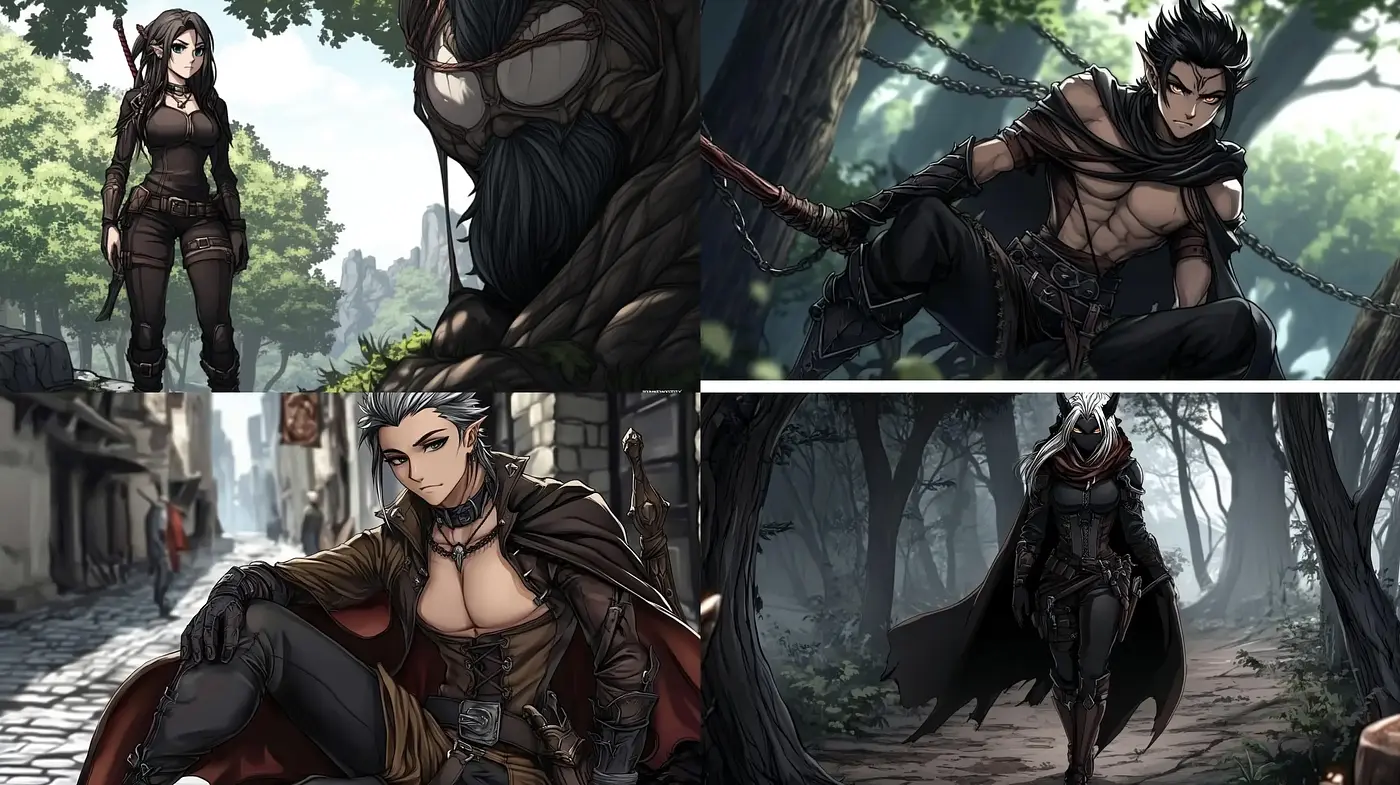 Enigmatic Shadows and Intricacy: A Meld of Dark Fantasy with Comic Book Aesthetics - Midjourney sref style