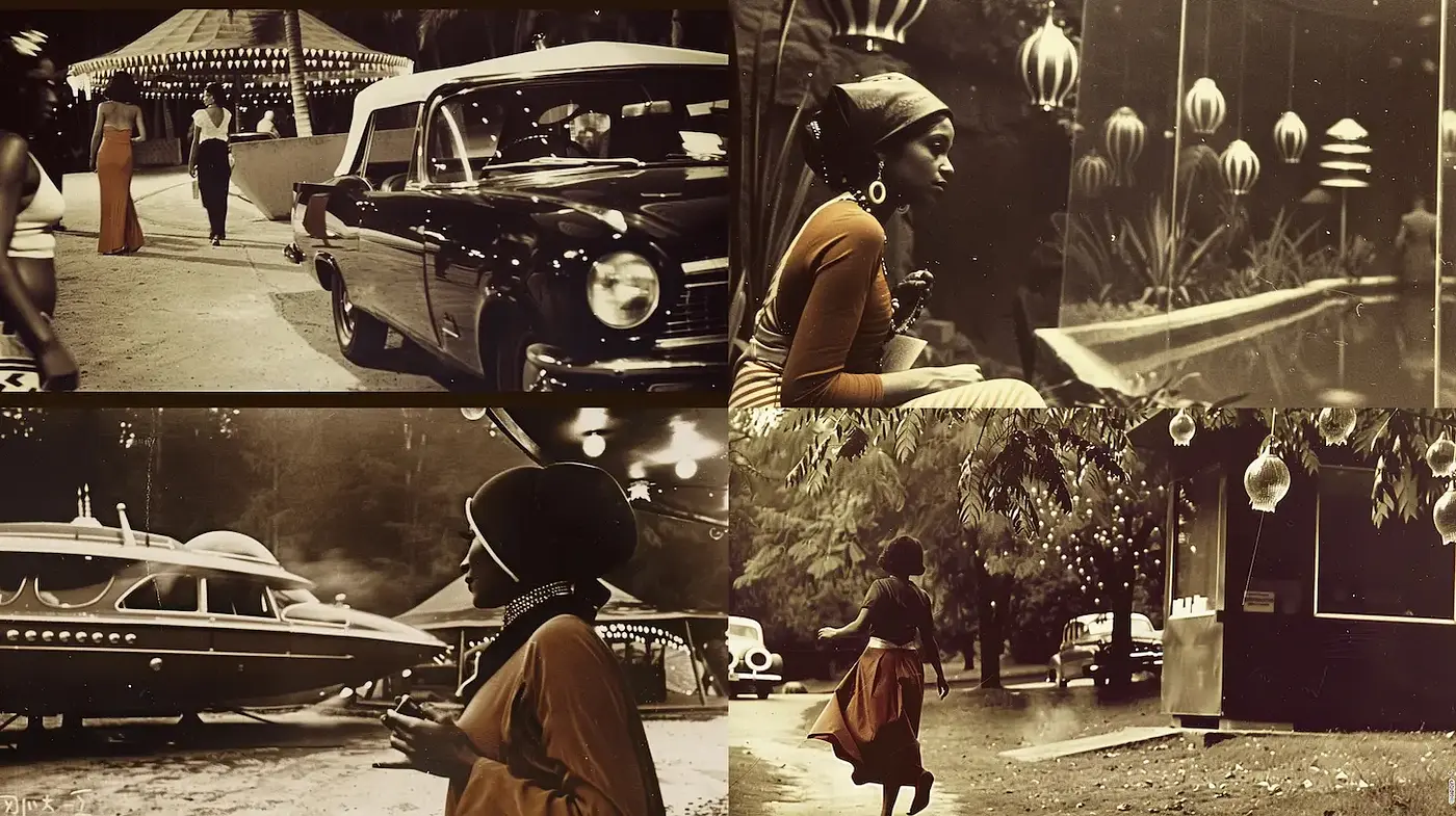 Vintage cinematic style with rich textures and a nostalgic atmosphere - Midjourney sref style