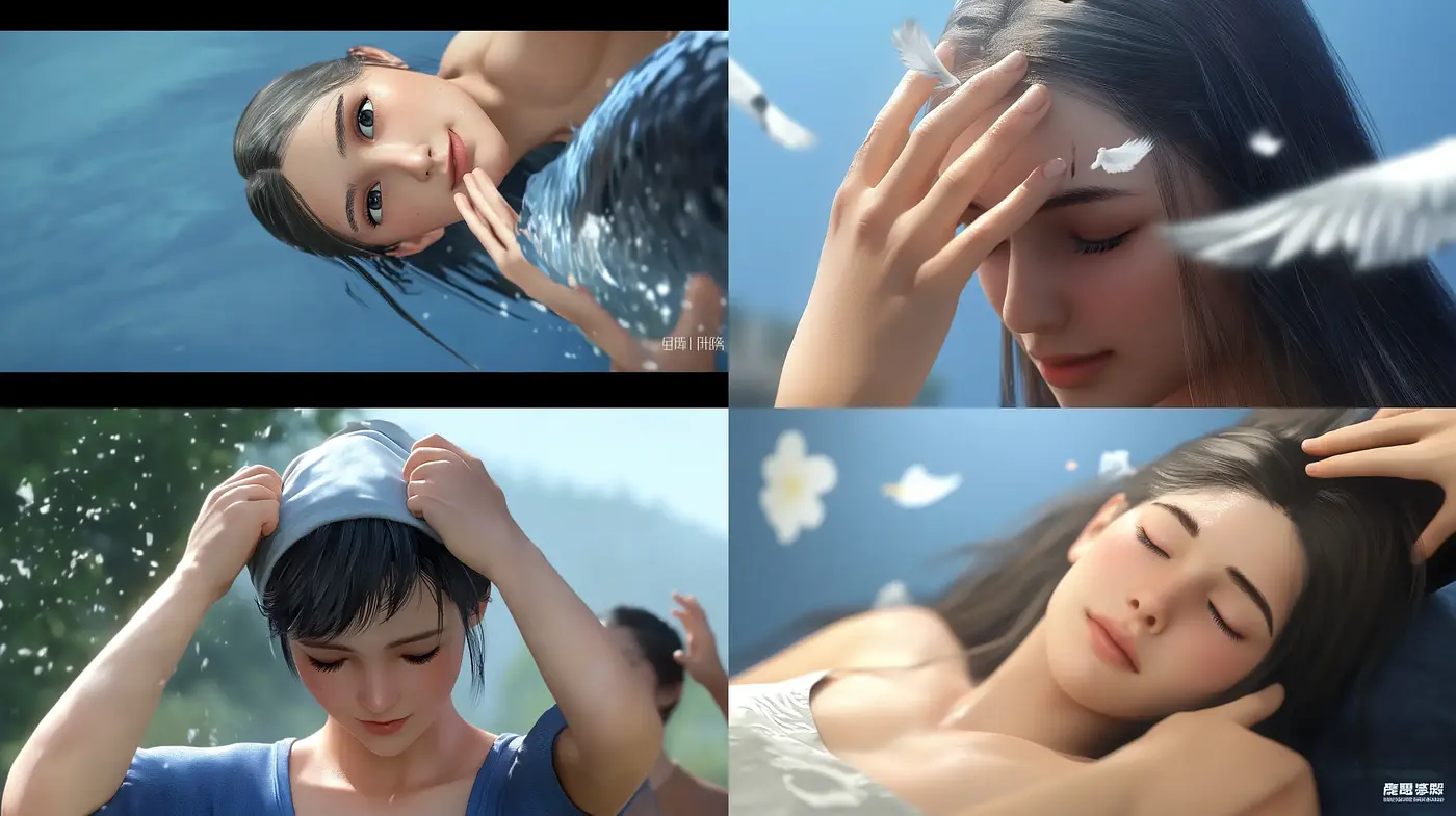 Serene and Ethereal Digital Portraiture: A Harmony of Soft Tones and Tranquil Expressions - Midjourney sref style