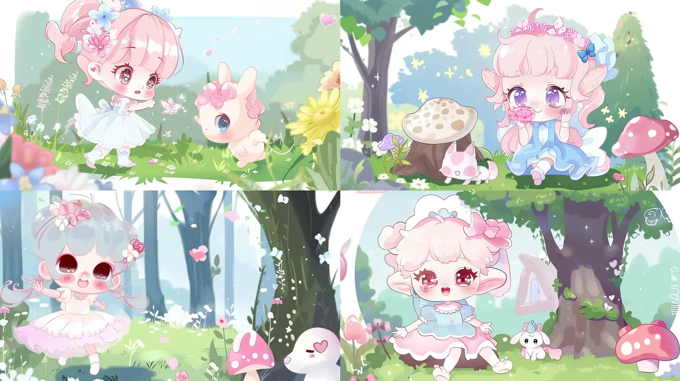 Whimsical Pastel Dreamscape in Anime Illustration - Midjourney sref style