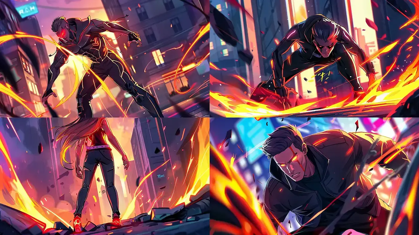 Futuristic Action Aesthetic in Dynamic Urban Environments - Midjourney sref style