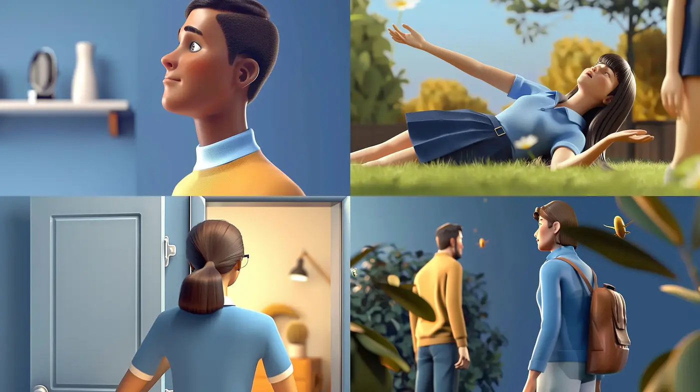 Sunny Days and Serene Blues: An Homage to Mid-Century Animation and Design - Midjourney sref style