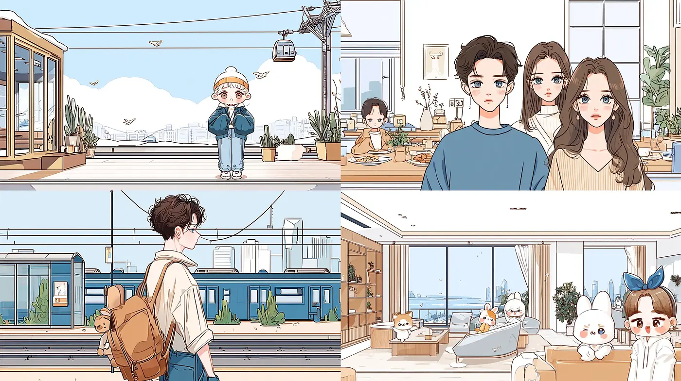 Charming and Whimsical Illustrations with a Modern Touch - Midjourney sref style