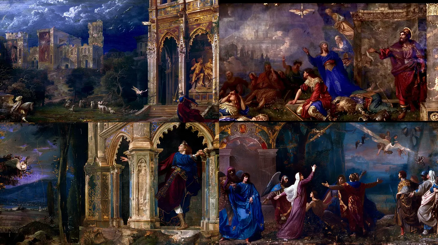 Ethereal Antiquity: A Fusion of Baroque Drama and Renaissance Grace - Midjourney sref style