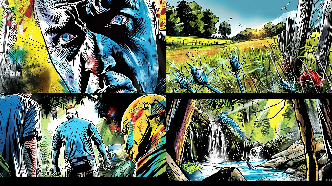 Vibrant Graphic Novel Essence with Naturalistic Hues - Midjourney sref style