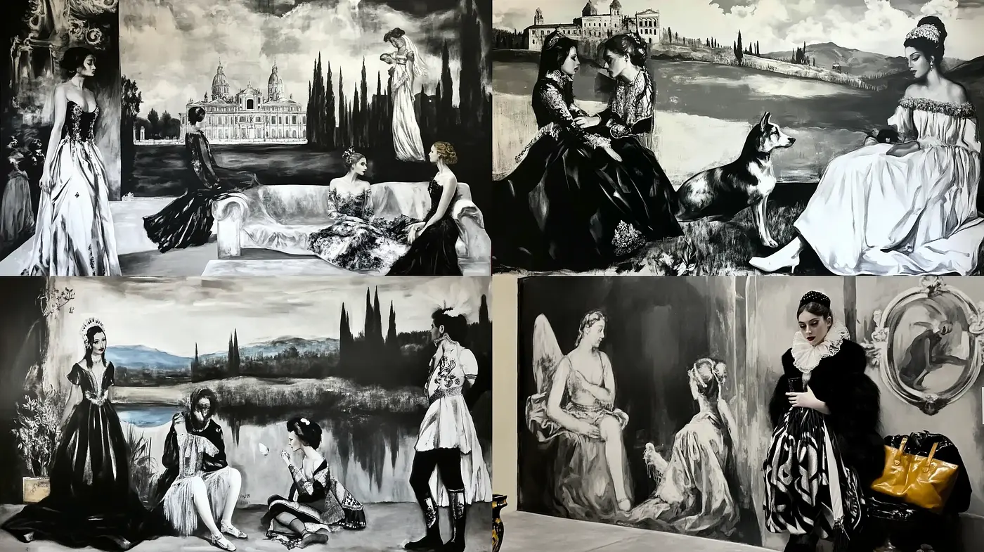 Monochromatic Elegance with Impressionist Undertones - Midjourney sref style