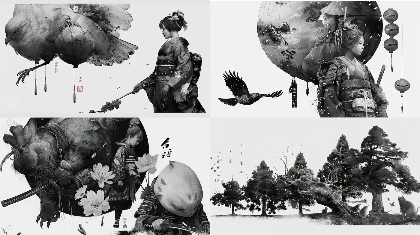 Mysterious and Ethereal Aesthetic with Asian Influences - Midjourney sref style