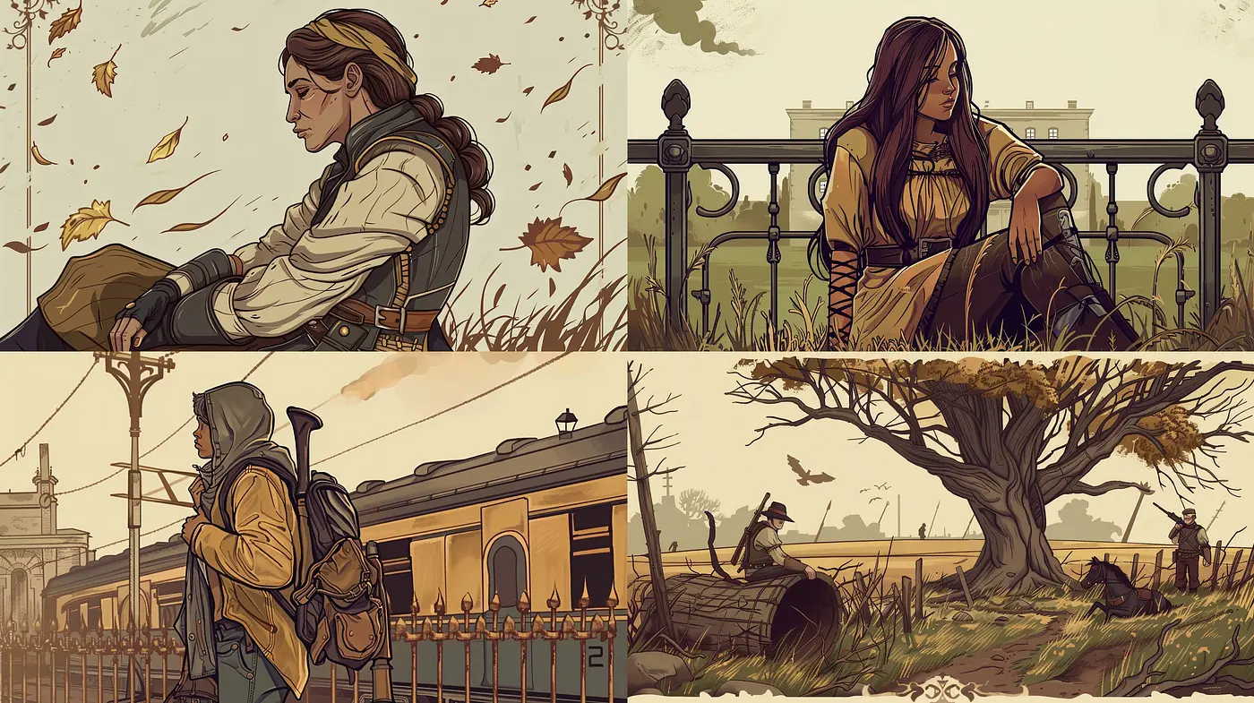 Autumnal Hues and Nostalgic Illustration Blend - Midjourney sref style