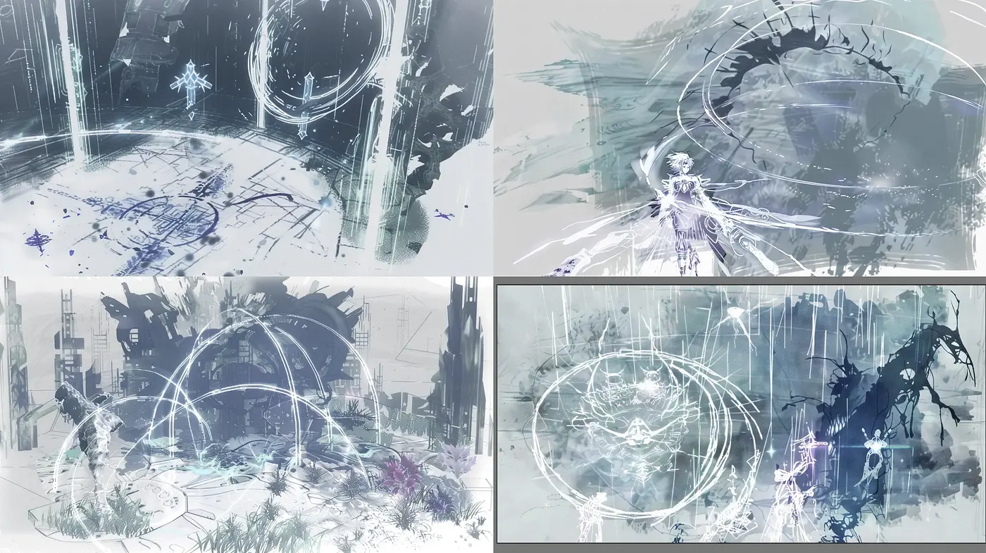 Ethereal Brushwork Evoking a Dreamlike Science Fiction Tableau - Midjourney sref style