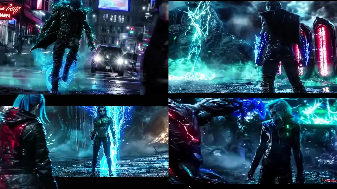 Futuristic Cyberpunk with Neon Accents and Atmospheric Elements - Midjourney sref style