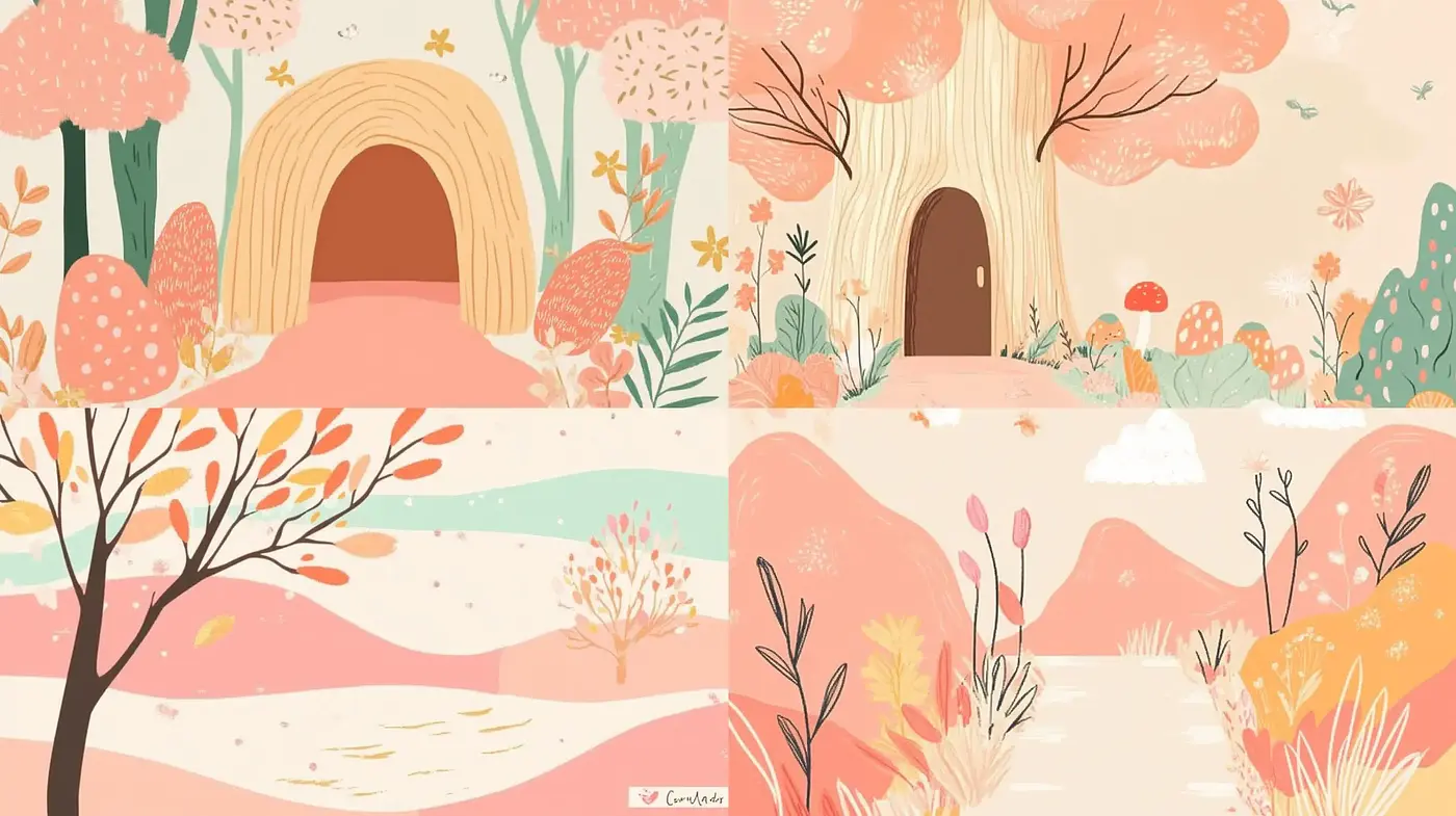 Whimsical Nature Enclave with Pastel Harmony - Midjourney sref style