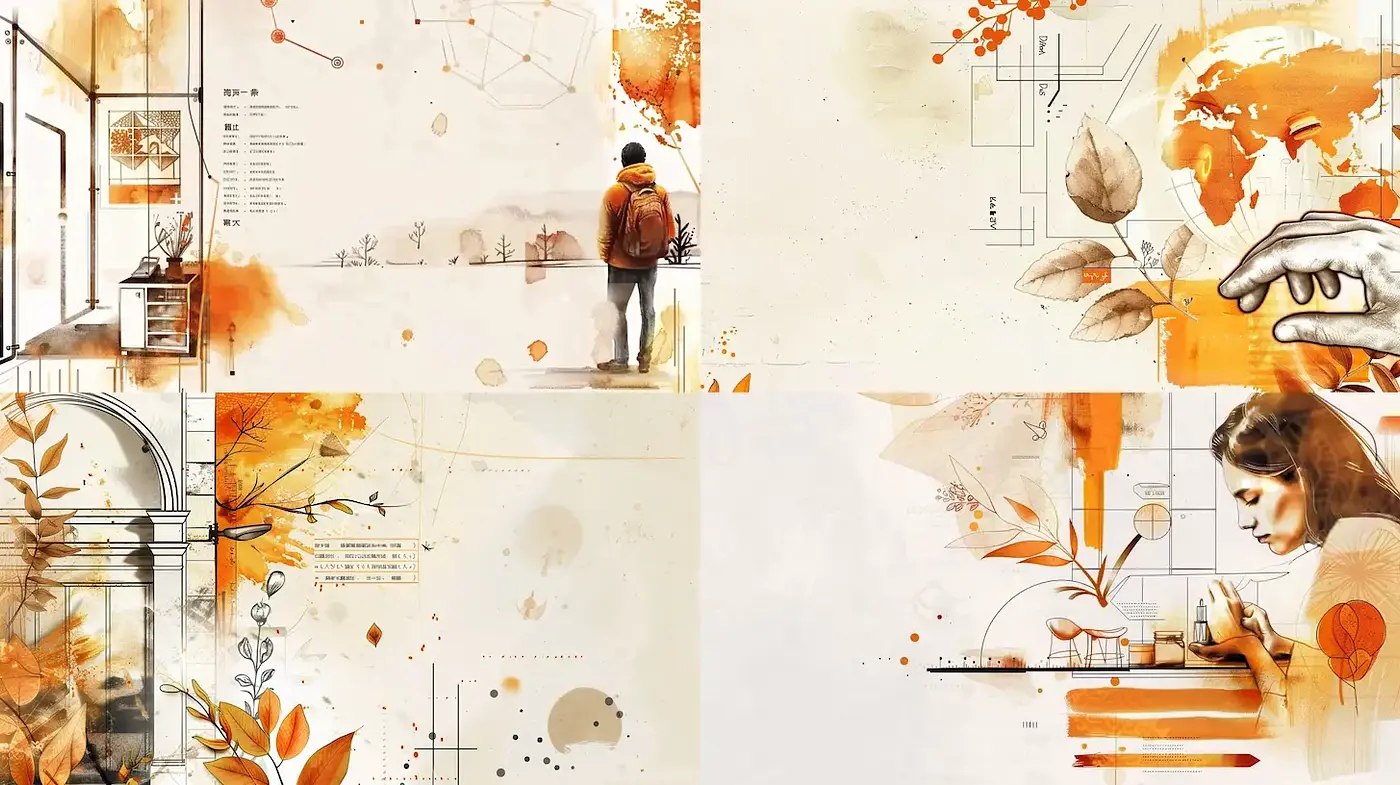 Abstract Interpretation with a Touch of Nature in a Warm Color Scheme - Midjourney sref style