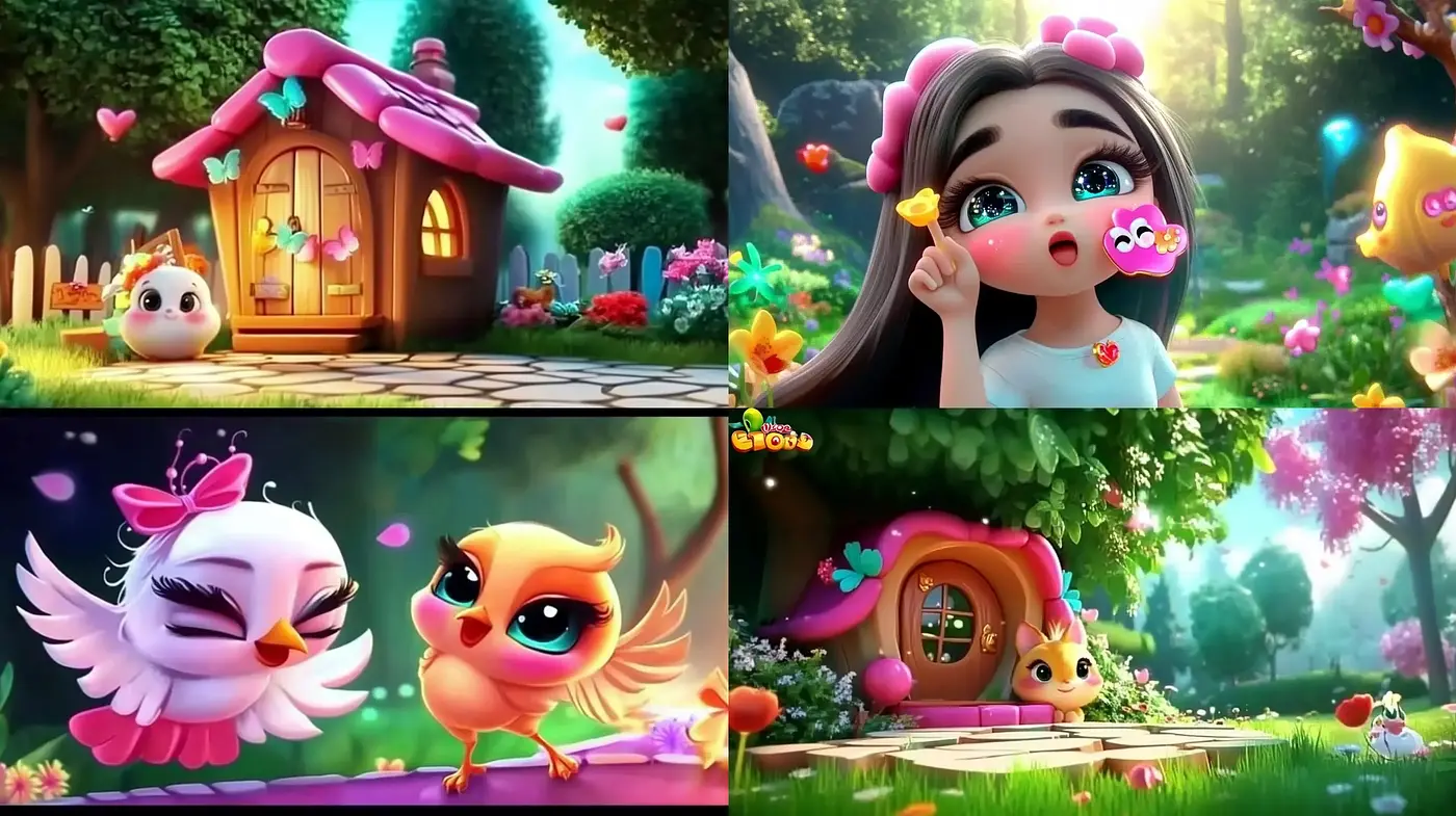 Whimsical Enchantment: A Fusion of Vibrant Colors and Cartoonish Exuberance - Midjourney sref style