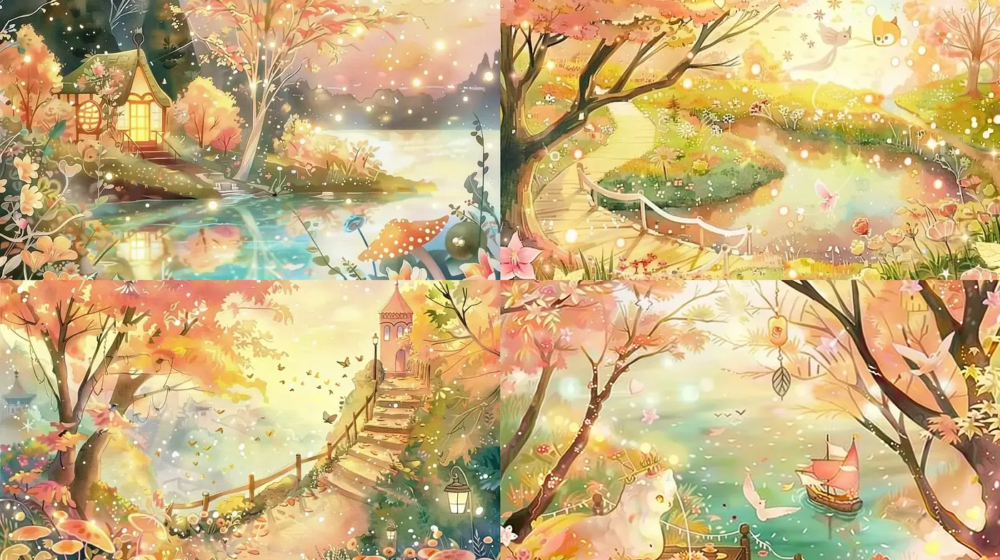 Enchanted Pastoral Dreamscapes: A Homage to Whimsical Nature - Midjourney sref style