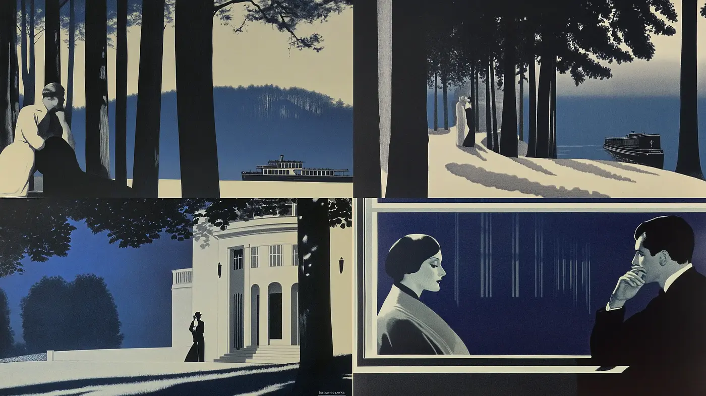 Nocturnal Tranquility in Monochromatic Blue: A Study of Stillness and Solitude - Midjourney sref style
