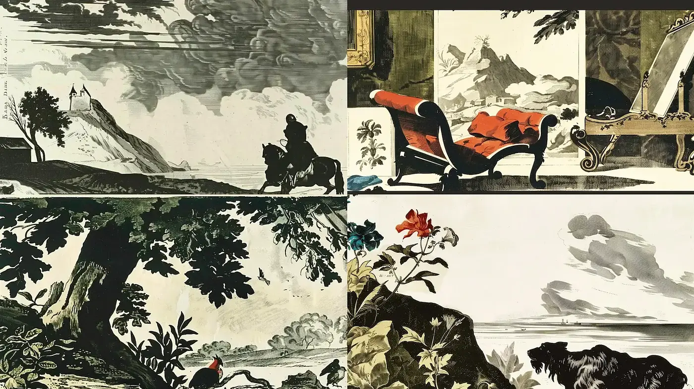 Elegant Fusion of Vintage Aesthetics and Detailed Illustrative Techniques - Midjourney sref style